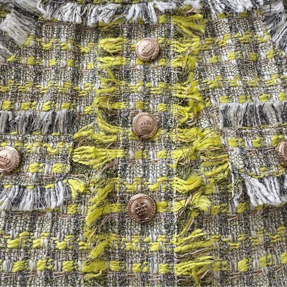 NWT Walter Baker Malibu Yellow Tweed Mini Dalia Skirt - Picture 3 of 5